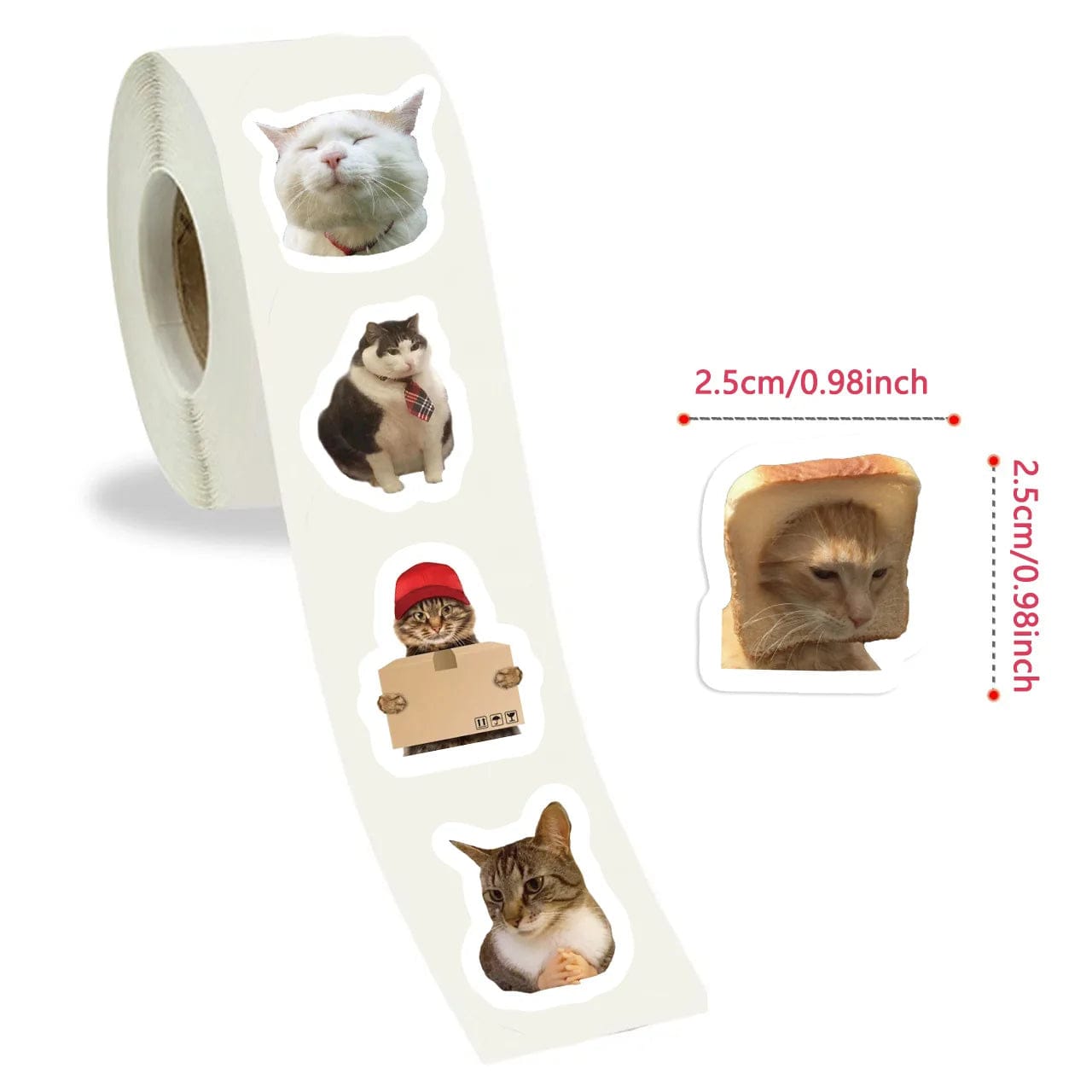 500pcs cartoon cat meme stickers for DIY projects