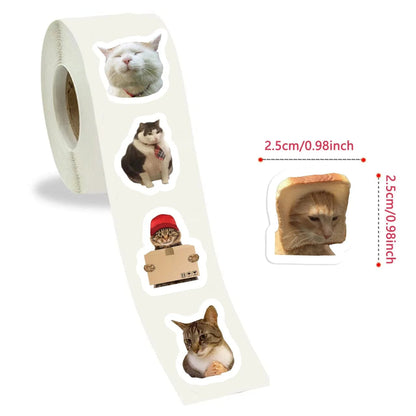 500pcs cartoon cat meme stickers for DIY projects