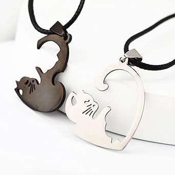2Pcs Yin and Yang Cat Necklace