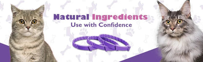 Adjustable size calming collars for cats 4 pack