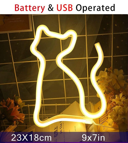 Neon cat light collection with LED technology