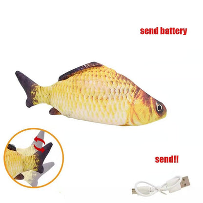 Cat electric fish toy for simulated hunting and play