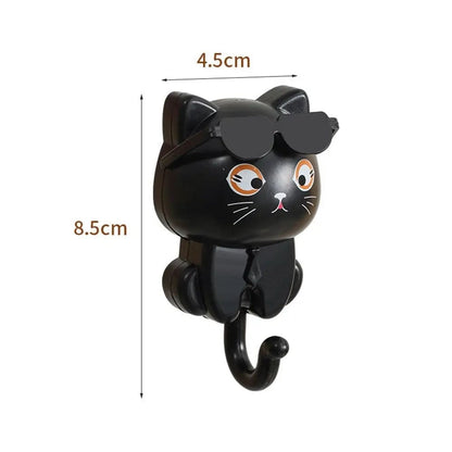 Black Cat Wall Hook – Close-Up View