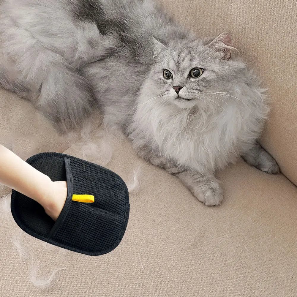 Black pet hair remover gloves with a comfortable fit
