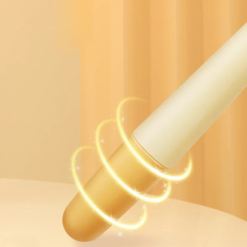 Brush Handle with spiral design on a beige background 