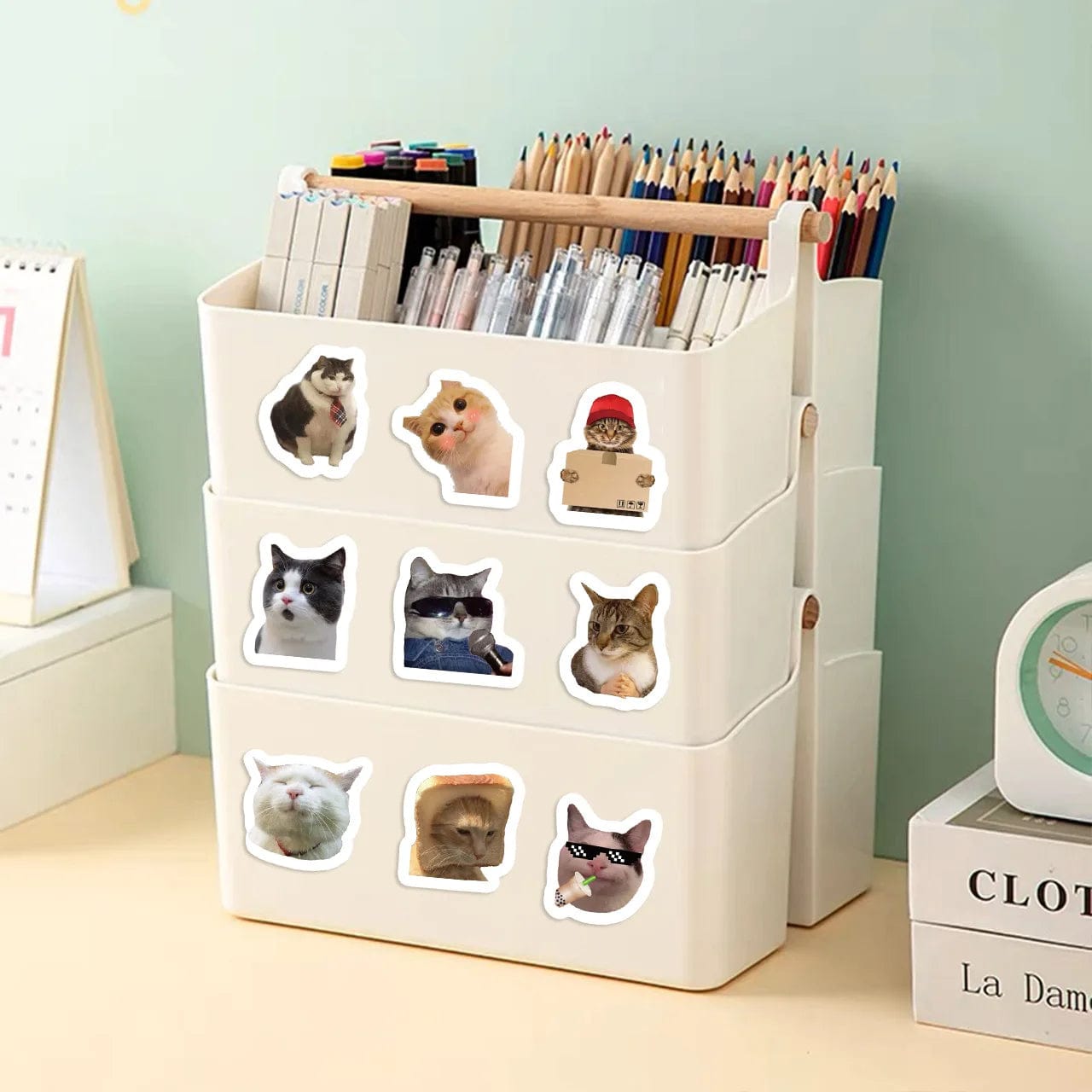 CE-certified durable cat meme stickers for gifts