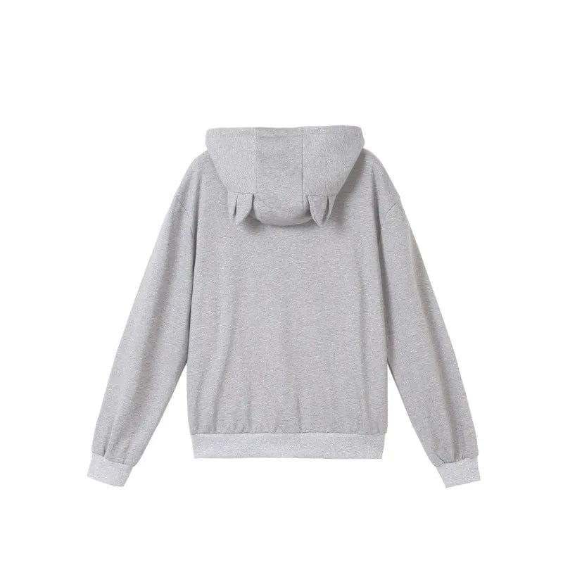 Casual cotton hoodie with cat mesh pouch

