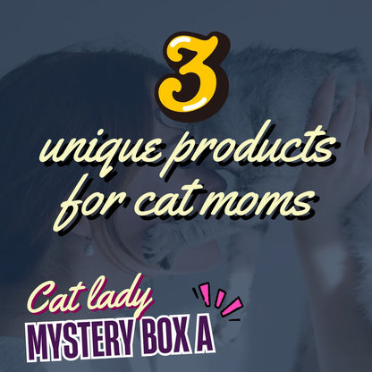 Cat Lady Mystery Box with 3 unique products for cat moms and cat lovers