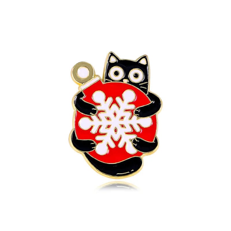 Cat Lover Christmas Brooches