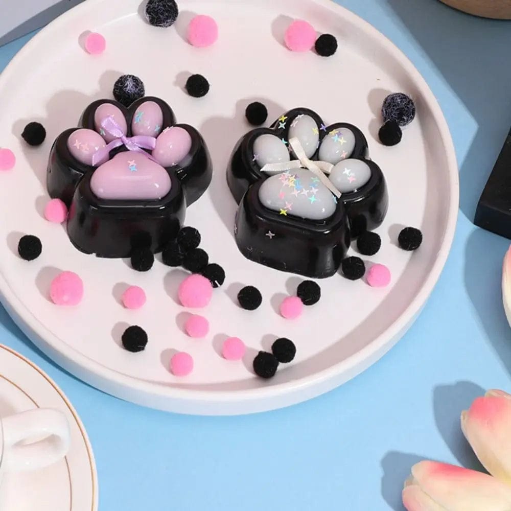 Cat Paw Stress Relief Toy on Decorative Plate