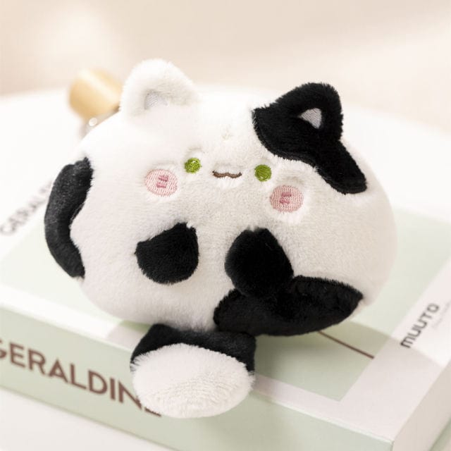 Cat Plush Mini Doll Pillow In Black And White