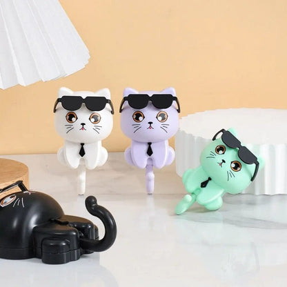 Cat Wall Hook Trio – Decorative Entryway Organizer