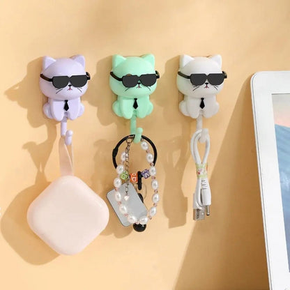 Cat Wall Hooks Mounted