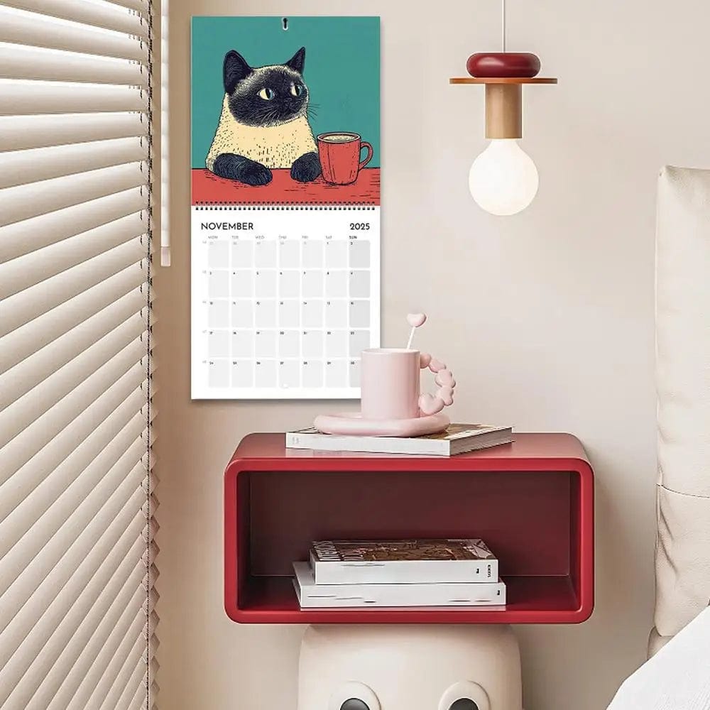 Cats Chillin' with Coffee 2025 calendar with removable posters