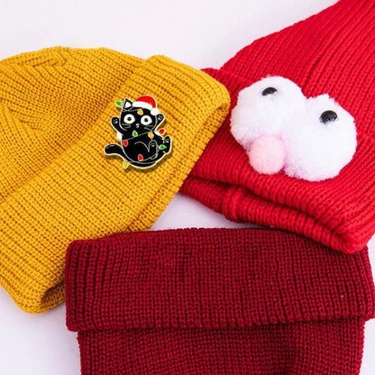 Christmas Kitty Brooches