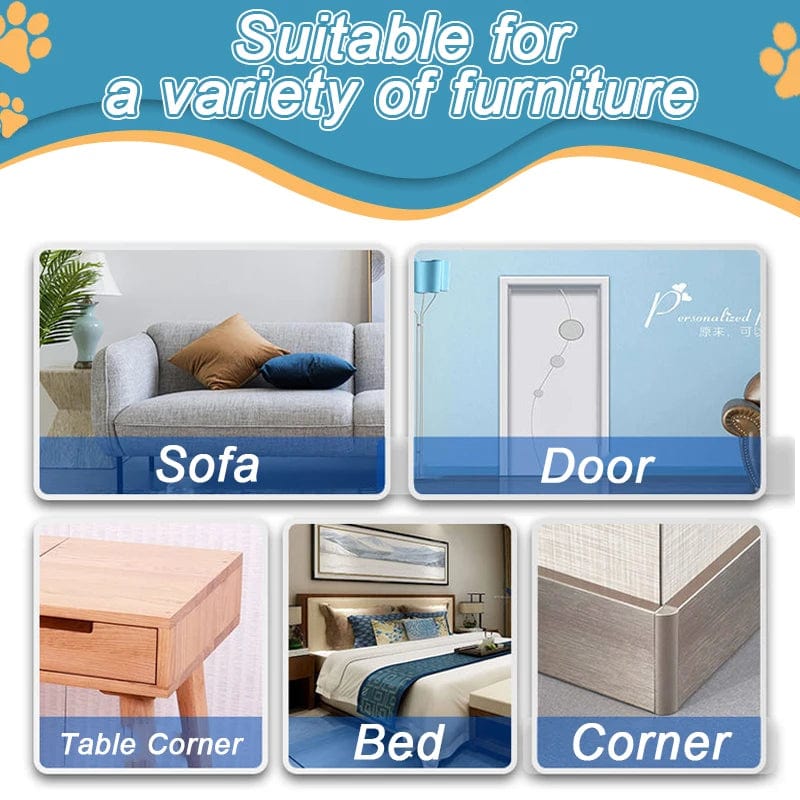 Clear tape to prevent cat scratching on furniture

