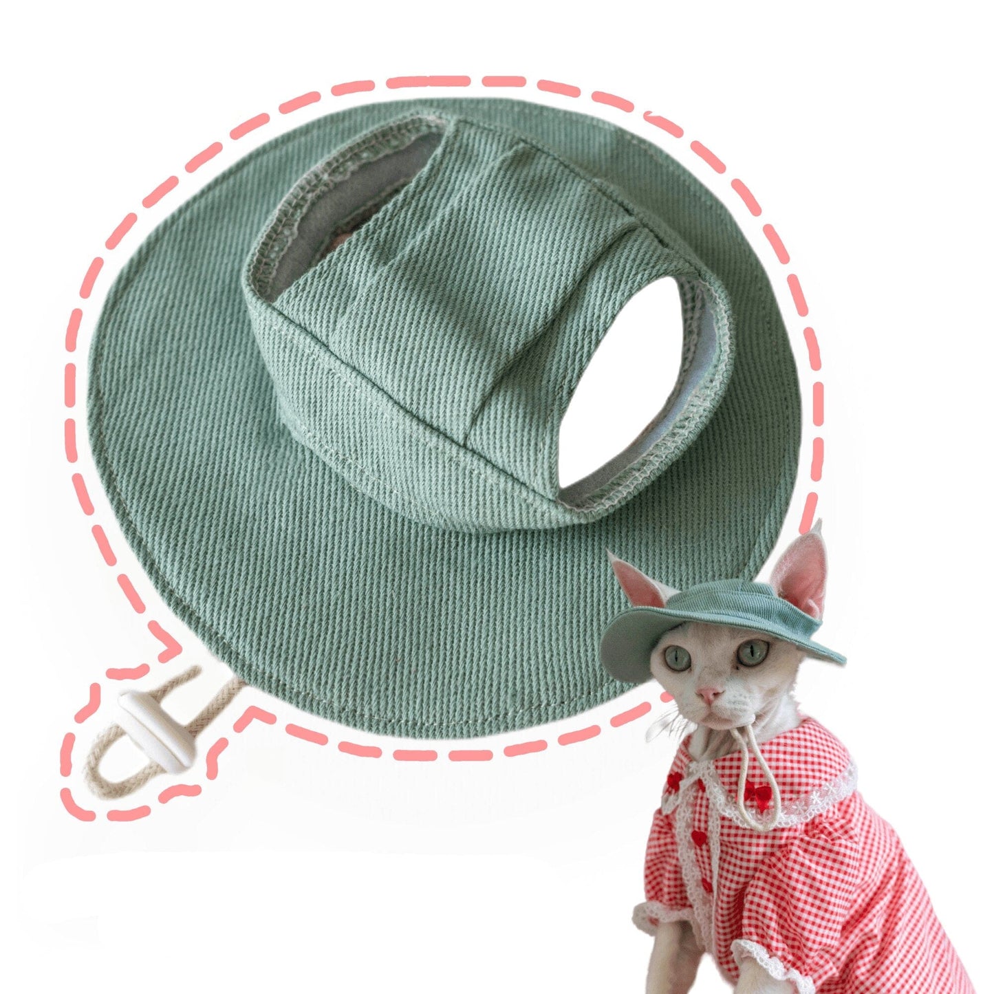 Buy adjustable cat hat for travel and sun safety