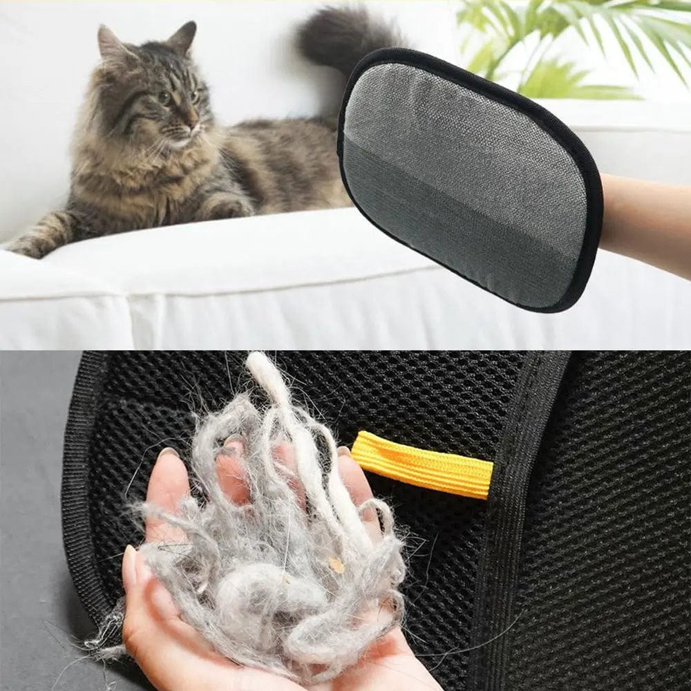 Comfortable black grooming gloves for pet owners