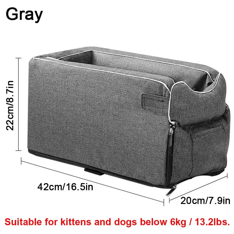 Compact cat car safety seat for road trips


