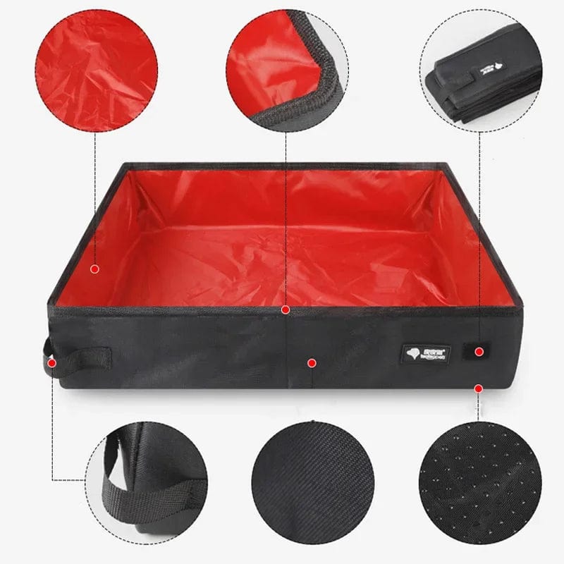 Compact travel cat litter box with waterproof lining