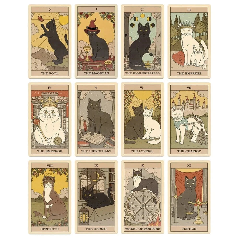 Complete Cat Tarot Sticker Collection Display