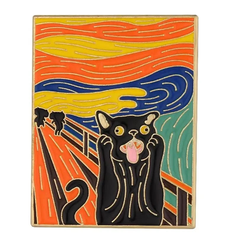 Customizable Oil Painting Cat Enamel Pins for Personalized Fashion