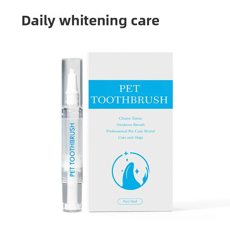 Pet toothbrush with packaging on a white background