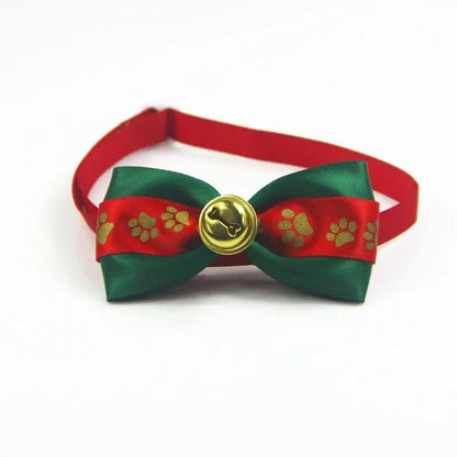 Dark Green Bow Tie with Gold Button Detail