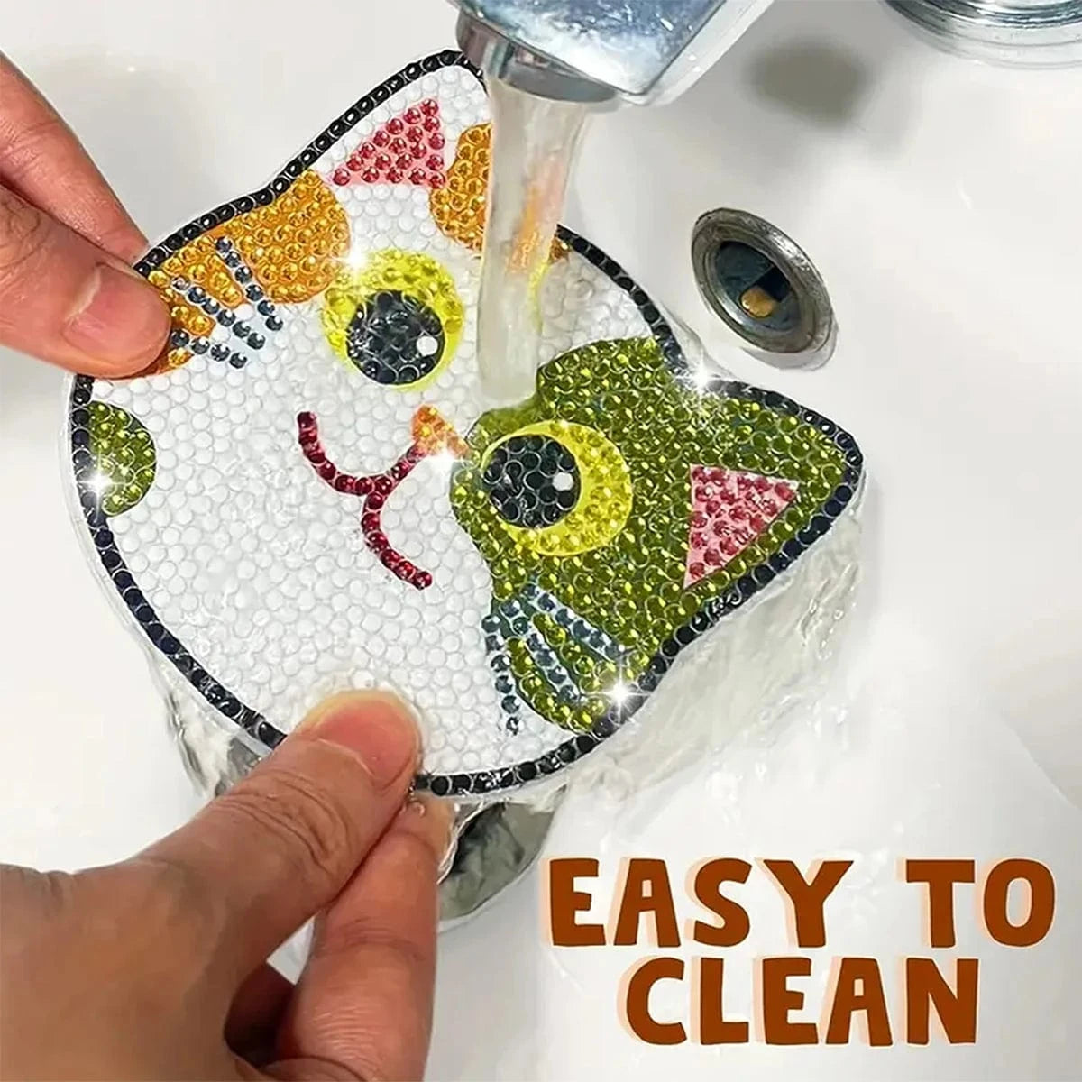 Durable Diamond Cat Coasters for Furniture Protection
