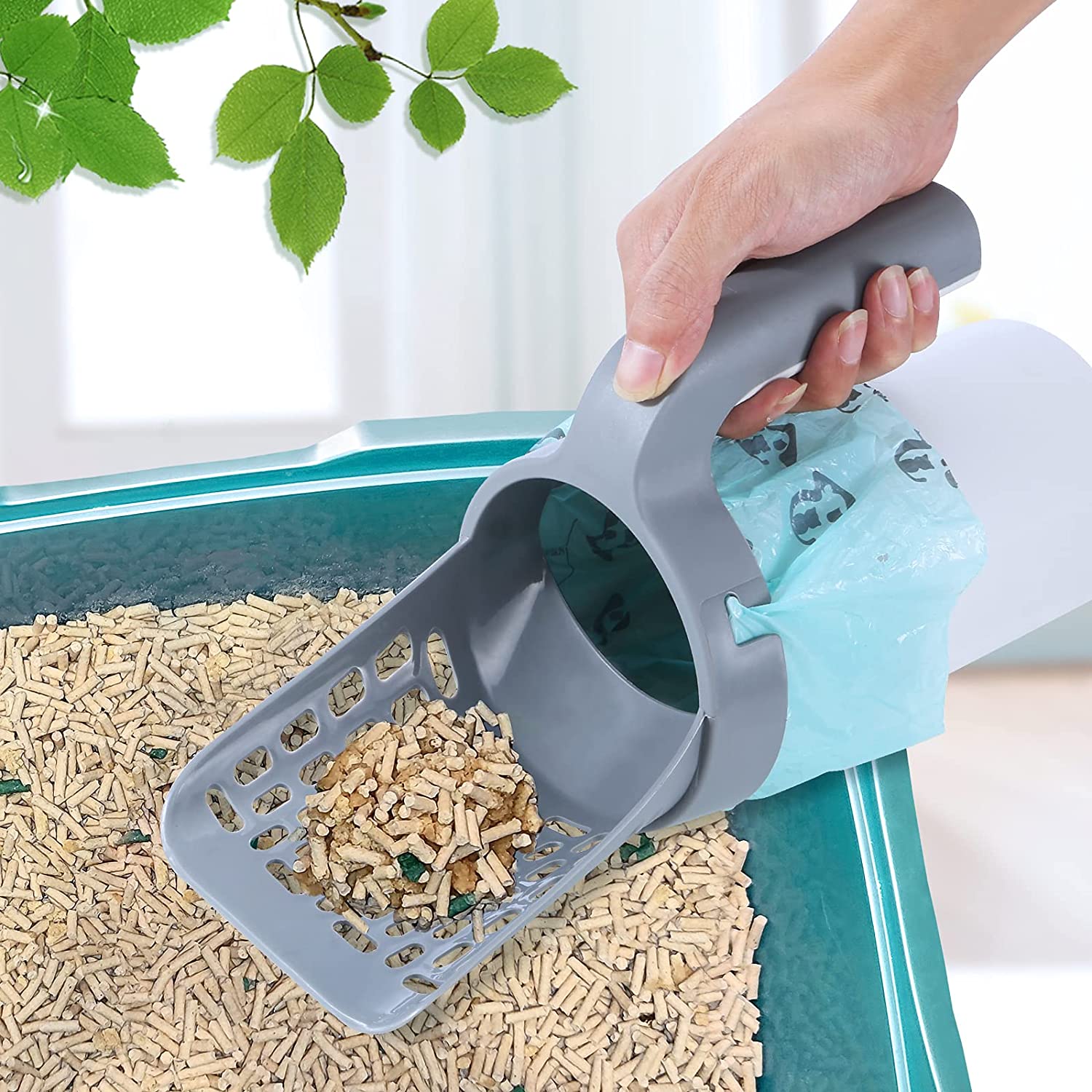 Best cat litter shovel scoop for clumping litter ,Cat Litter Shovel Scoop with Refill Bag For Pet Filter Clean Toilet Garbage Picker Cat Supplies Cat Litter Box Self Cleaning