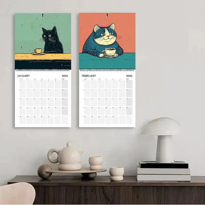 Durable matte laminated cat calendar 2025 for office use