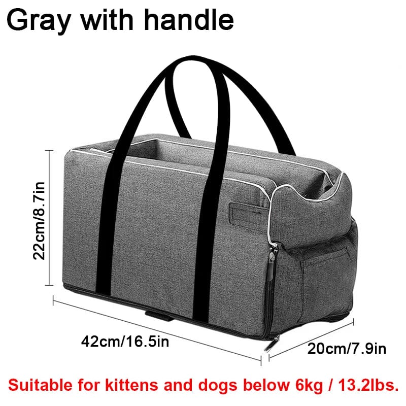 Easy access portable cat car seat with zipper

