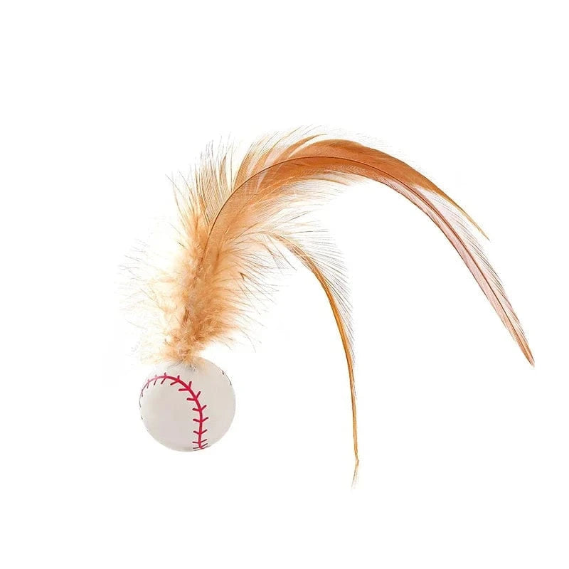 Bouncy Feather Cat Toy Balls - Eco-friendly feather cat toys for endless feline fun
