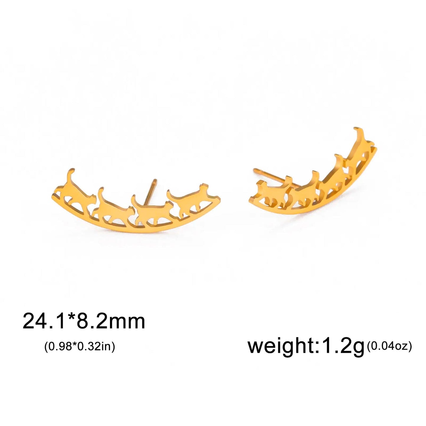 Elegant four cats pattern earrings for everyday wear

