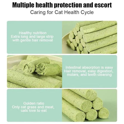 Fiber-rich cat grass stick to support digestion and reduce hairballs

