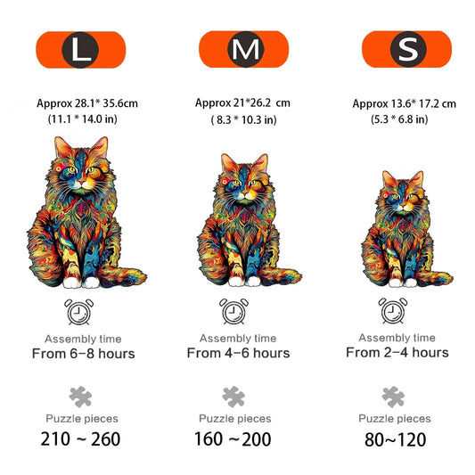 Fun and challenging cat-themed wooden puzzle for relaxation