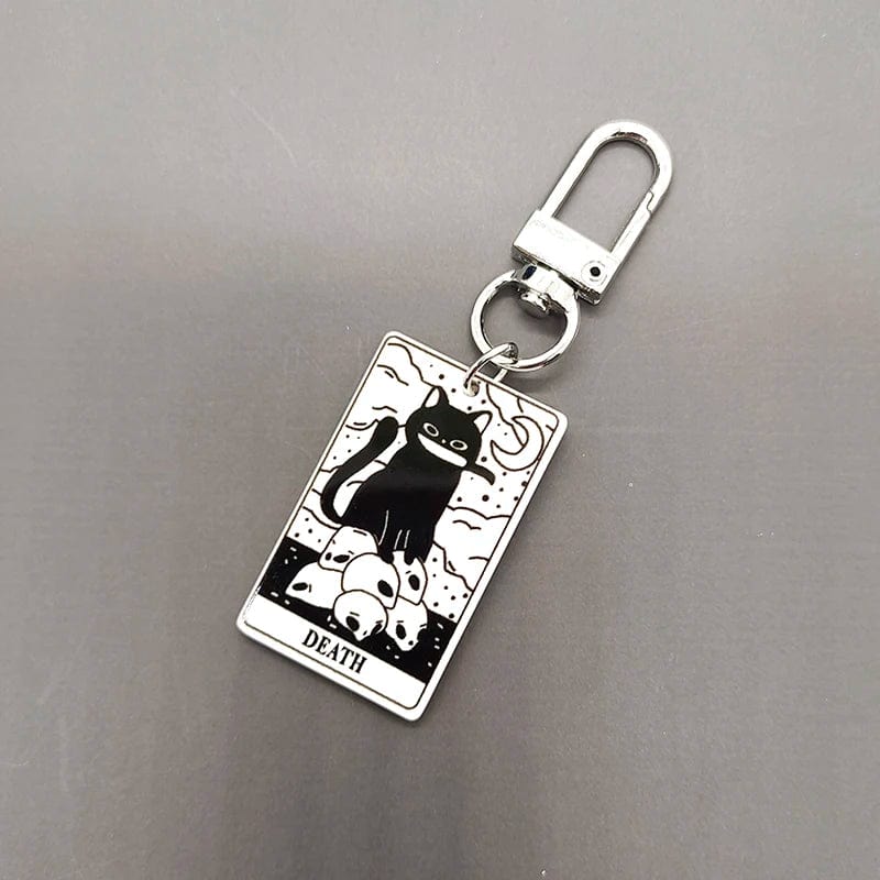 Funny Cat Tarot Card Keychain – The Moon