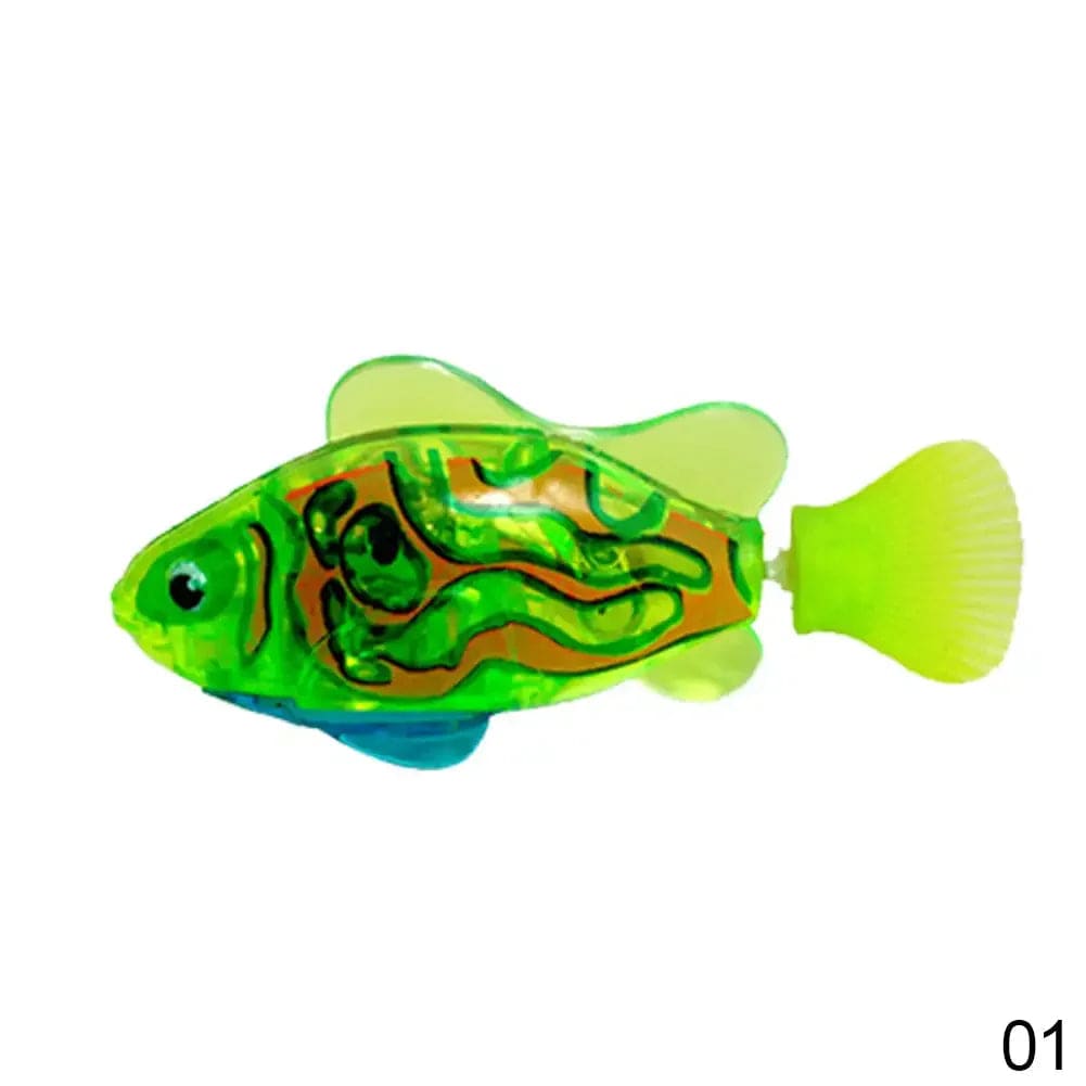 Green Yellow Robotic Fish Automatic Cat Toy
