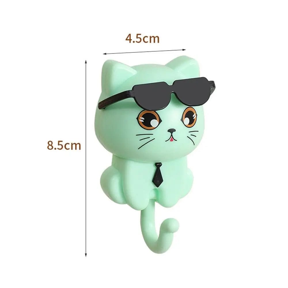 Green Cat Decorative Wall Hook