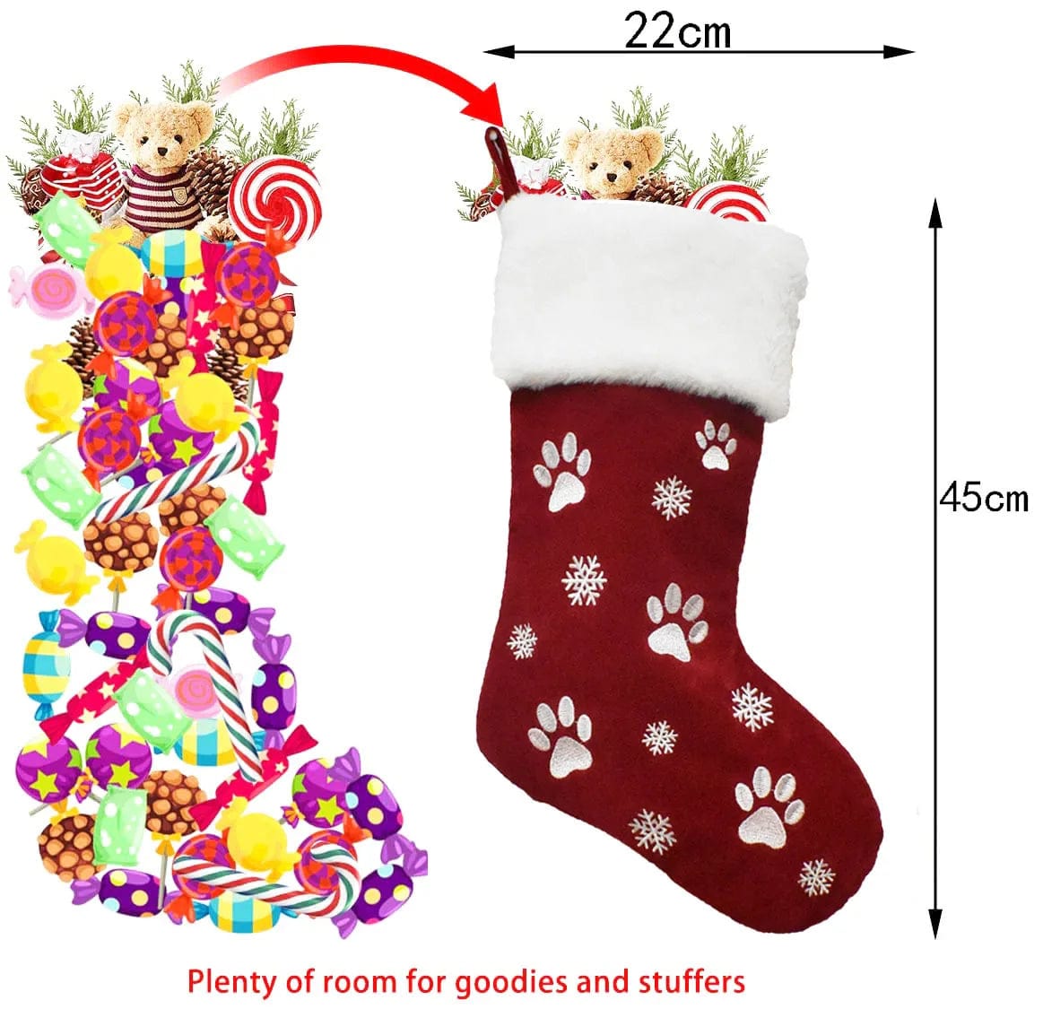 Personalized Pet Paw Christmas Stocking