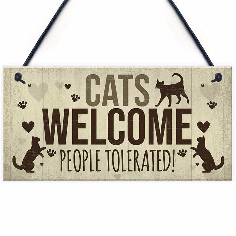 Wooden plaques with cat quotes for home