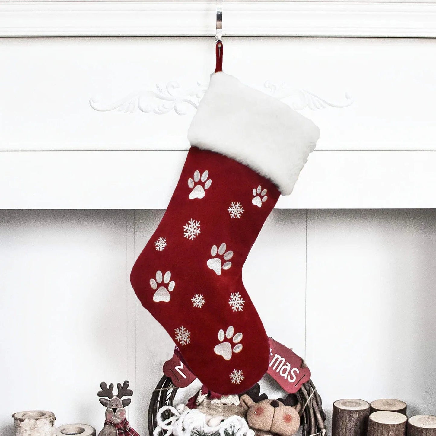 Personalized Pet Paw Christmas Stocking