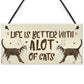 Wooden plaques with feline illustrations