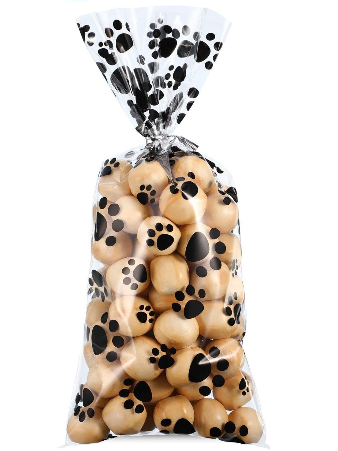 Set of 50 cat paw print gift bags