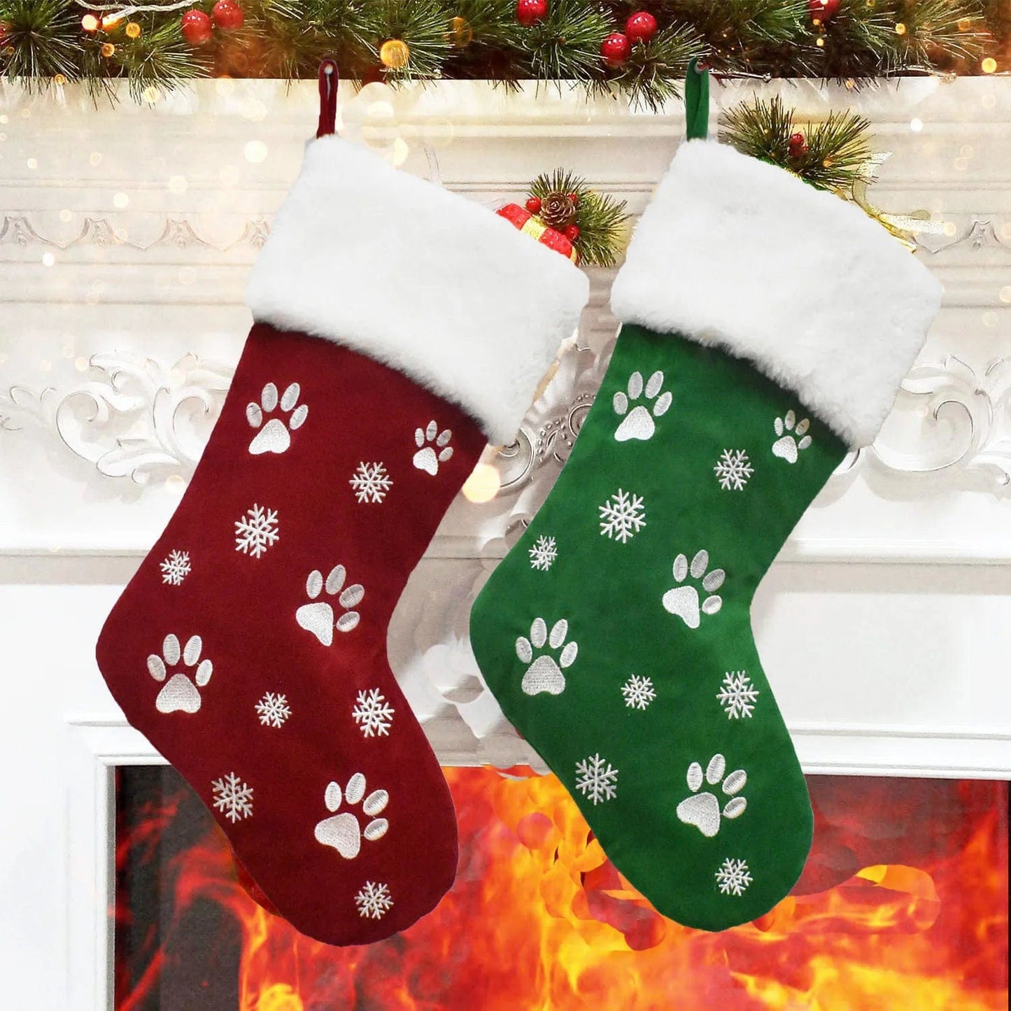 Personalized Pet Paw Christmas Stocking