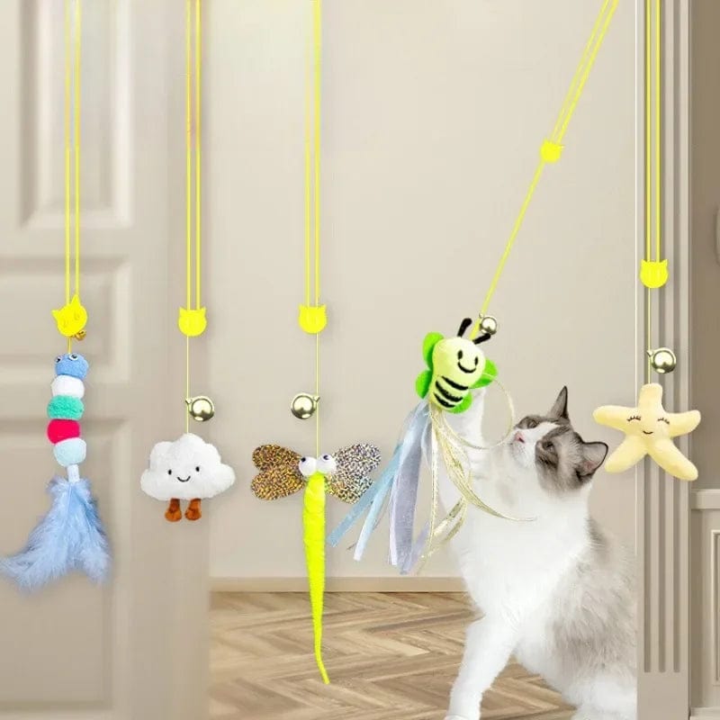 Interactive cat rope hanging teaser toy for exercise