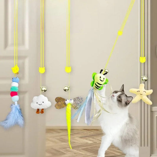 Interactive cat rope hanging teaser toy for exercise