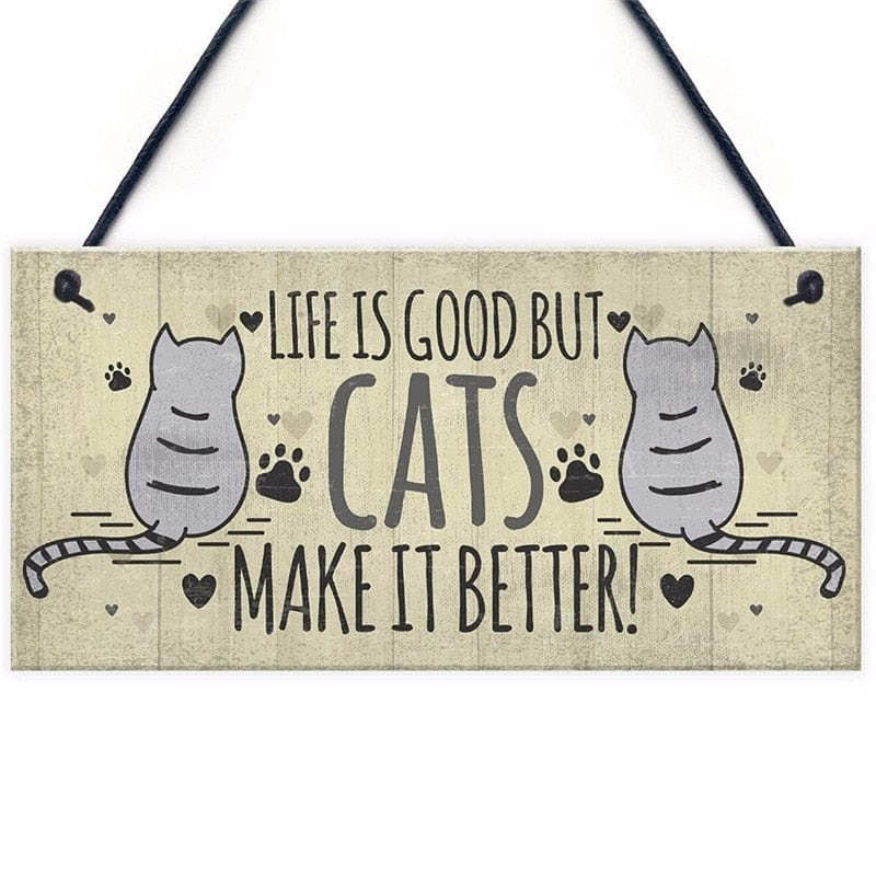 Life Is Better with a Lot of Cats Home Décor Plaque