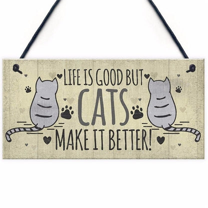 Life Is Better with a Lot of Cats Home Décor Plaque