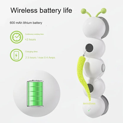 White and green electronic device with wireless battery life features on a white background